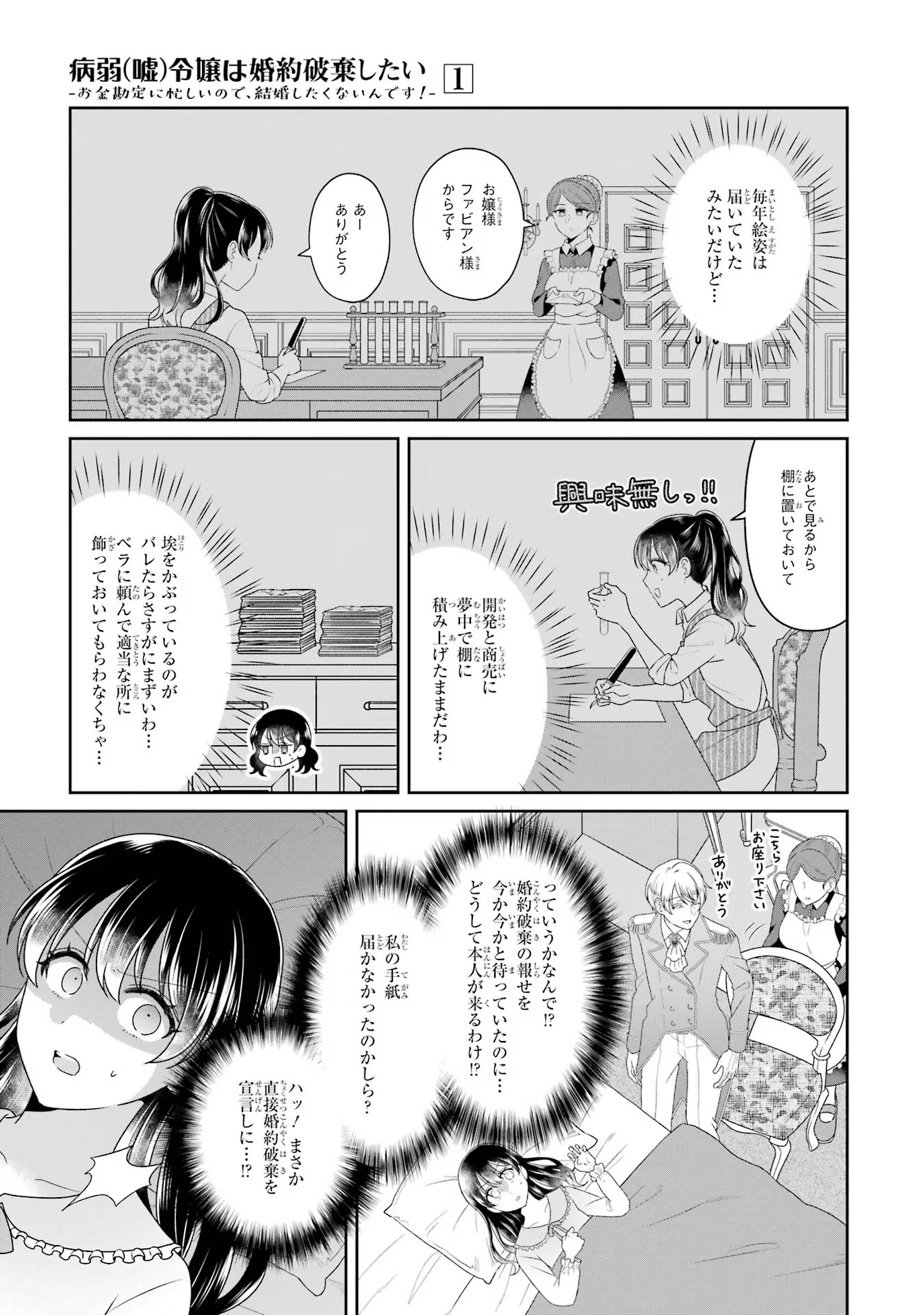 病弱(嘘)令嬢は婚約破棄したい 病弱(嘘)令嬢は婚約破棄したい～お金勘定に忙しいので、結婚したくないんです！～ 第4話 - Page 3