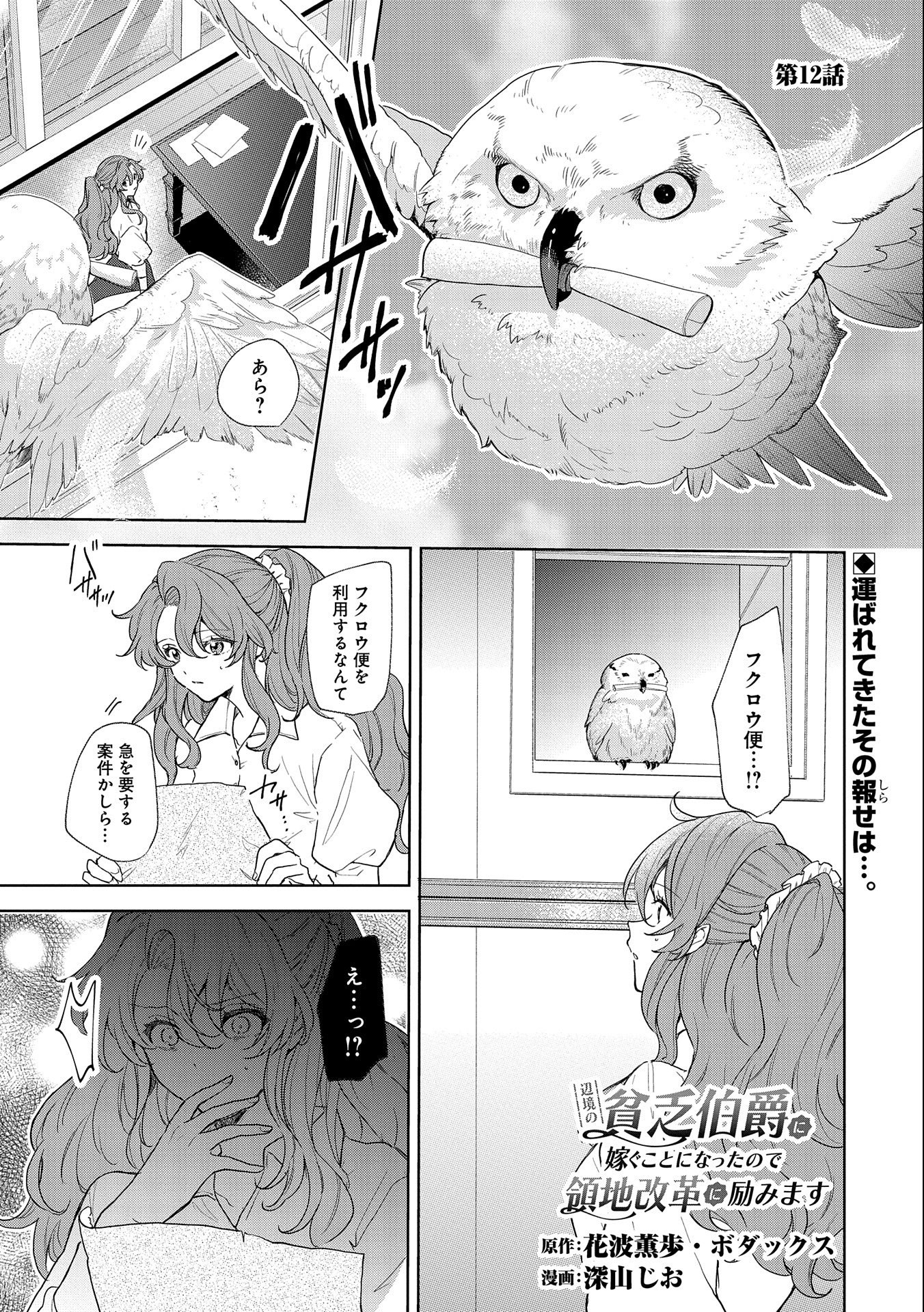 辺境の貧乏伯爵に嫁ぐことになったので領地改革に励みます 第12話 - Page 1