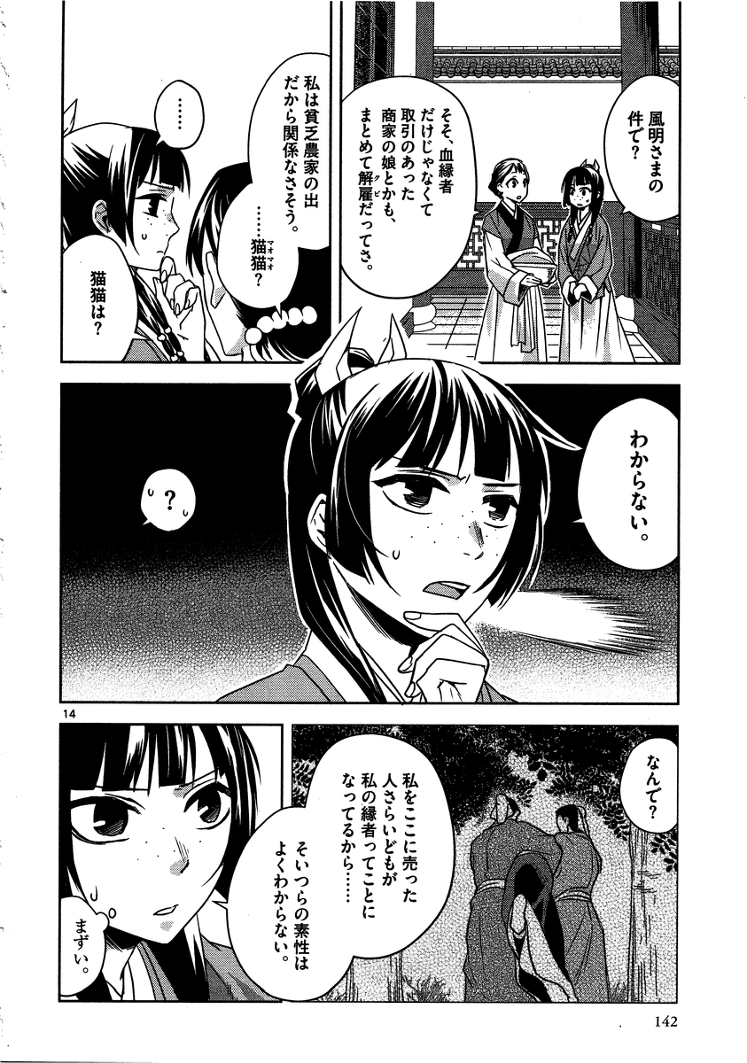 薬屋のひとりごと～猫猫の後宮謎解き手帳～ The Apothecarys Monologue (KURATA Minoji) 第13話 - Page 14