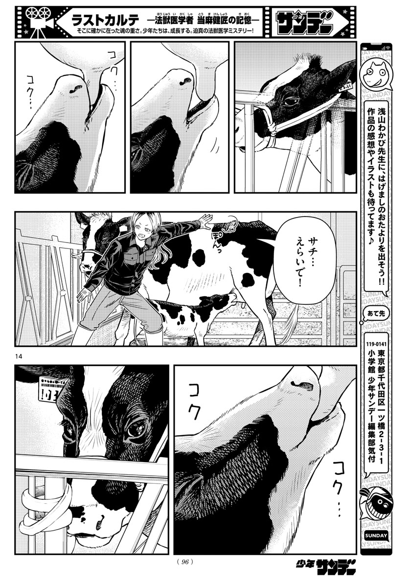 ラストカルテ-法獣医学者当麻健匠の記憶- 第54話 - Page 14