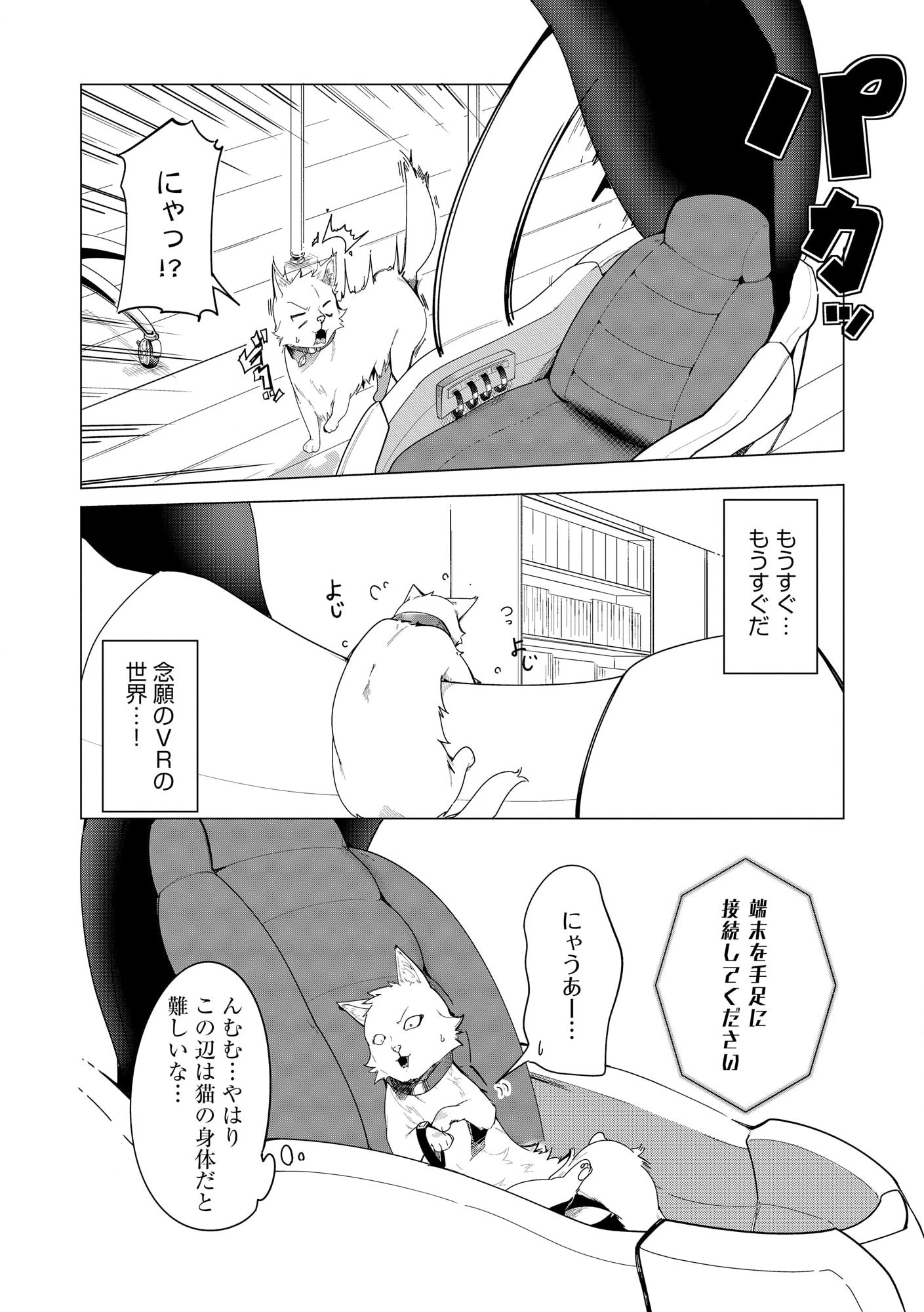 猫に転生したけど、暇なのでゲーマー女子と一緒にＶＲＭＭＯをする 第1.2話 - Page 12