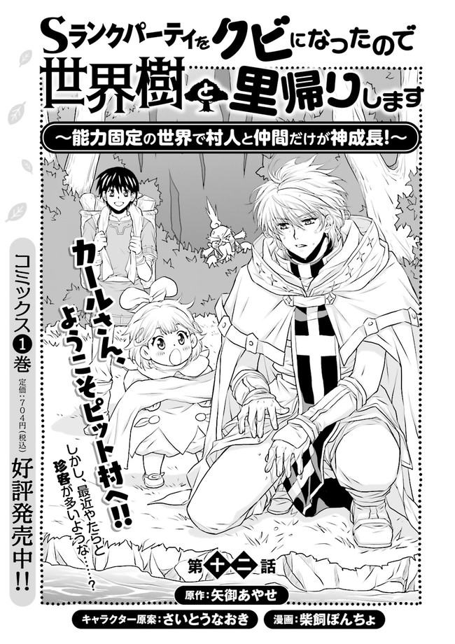 Sランクパーティをクビになったので世界樹と里帰りします～能力固定の世界で村人と仲間だけが神成長！～ 第12.1話 - Page 1