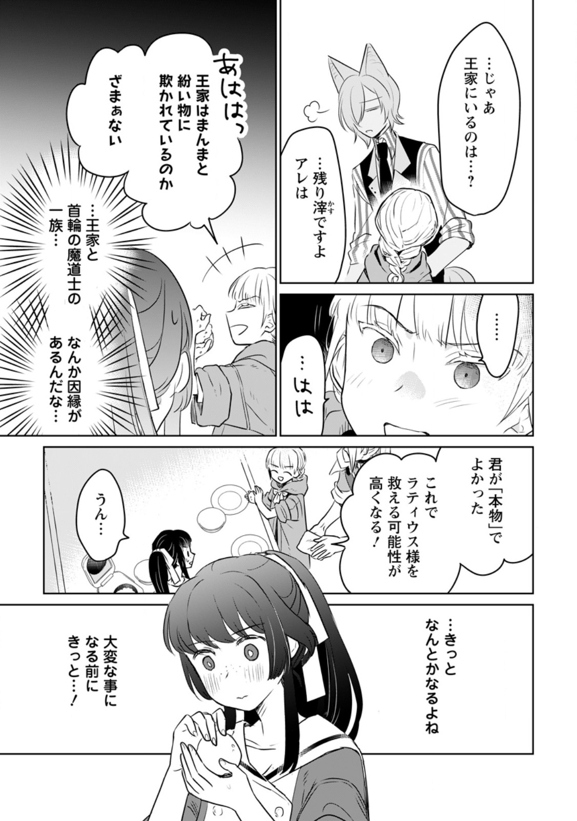 聖女じゃないと追放されたので、もふもふ従者(聖獣)とおにぎりを握る 第28.2話 - Page 1