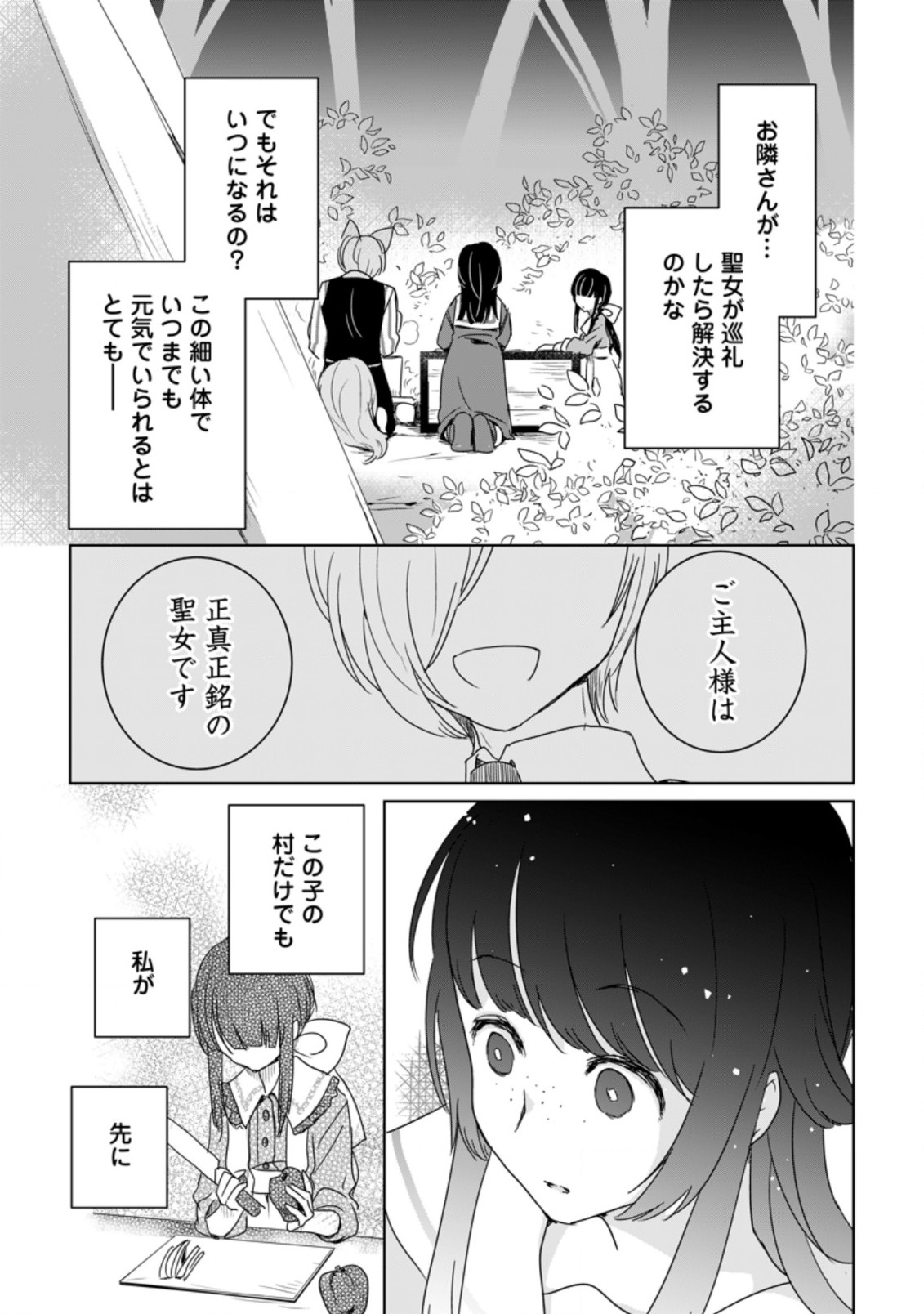 聖女じゃないと追放されたので、もふもふ従者(聖獣)とおにぎりを握る 第3.3話 - Page 3